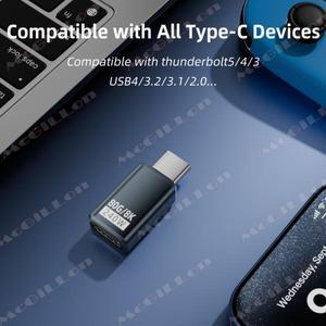 Thunderbolt 5 PD240W USB4 V2.0 Type-C-타입C  충전 변환 어댑터 80Gbps 데이터 커넥터 8K@60Hz OTG