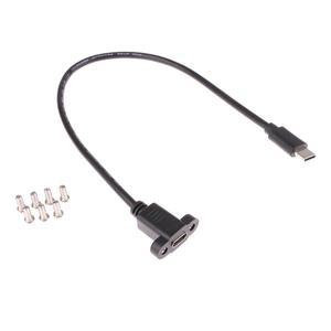 USB 3.1 C타입 마이크로USB2.0 패널 마운트 스크류 연장 케이블 코드 수-암 와이어 데이터