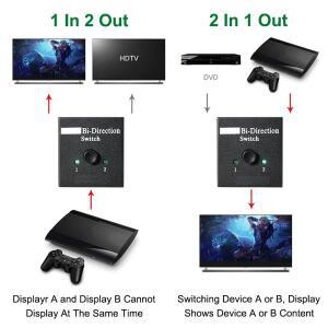 HDMI 호환 스위치 양방향 2.0 분배기 1x2/2x1 어댑터 PS4 호환 Pro/4/3 TV Box 4K 스위처용 2in1 out 변환