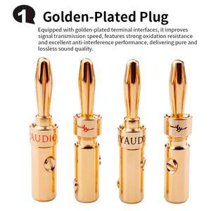 4pcs 금도금 구리 크로스 바나나 스피커 플러그 뮤지컬 케이블 블랙 레드 오디오 커넥터 어댑터 단자 와이