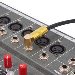 2개입 6.35mm 오디오 1/4인치 TS 플러그 DIY 모노 남성 솔더 잭 커넥터 직선형 헤드 90도 엘보 가정용 KTV