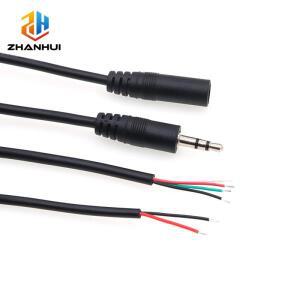 1/2/5pcs 3.5mm 남성/여성 AUX 커넥터 모노/스테레오 3/4극 헤드폰 수리 케이블 연장용 베어 와이어 솔더