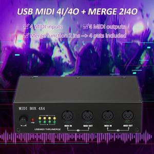 UM4X4 USB MIDI 인터페이스 4i 4o  Merge 2i4o Box PC  컴퓨터에  연결 4 in/4 out 64 채널