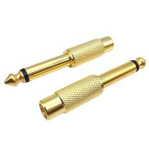 뮤지컬 사운드 수 잭-RCA 암커넥터 커넥터 암-6.35mm TS 4개 8 12/50 1/4인치