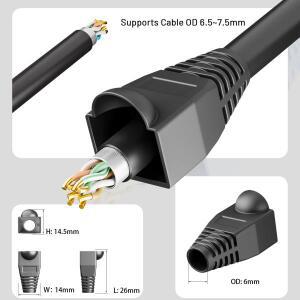 표준 CAT6 CAT5E 이더넷 커넥터 케이블 LAN 플러그 커버용  RJ45 스트레인 릴리프 부츠 혼합 색상OD 6.0mm