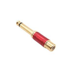 2pcss 레드 블루 골드 도금 6.5mm AV 잭 변환 소켓 어댑터 6.35 남성 RCA 여성 오디오 믹싱 콘솔 플러그