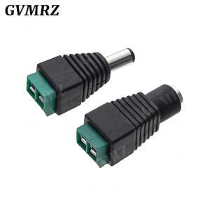 5개 12V 2.1 x 5.5mm DC 전원 수커넥터 플러그 잭 어댑터 커넥터 CCTV 단색 LED 조명용 소켓