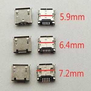 50pcs 마이크로USB 미니 커넥터 5pin 5.9mm 6.4mm 7.2mm 짧은 바늘 5P DIP2 데이터 포트 모바일 엔드 플러