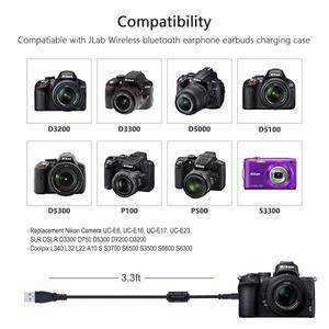 KUTOU USB 데이터 케이블 Nikon 1 S1 V1 D3200 D5000 D750 Df 카메라용 UC-E17 E16 E23