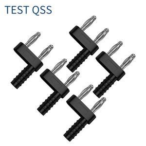 QSS 5pcs 4mm 바나나 플러그 커넥터 짧은 회로 점퍼 2 혁명 1 어머니 간격 소켓 Q.20003