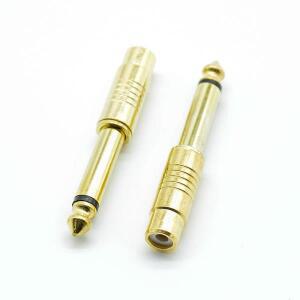 RCA 소켓 어댑터 골드 도금 6.5mm 스테레오 잭 변환 마이크 사운드 와이어 컨버터 오디오용 플러그 커넥터
