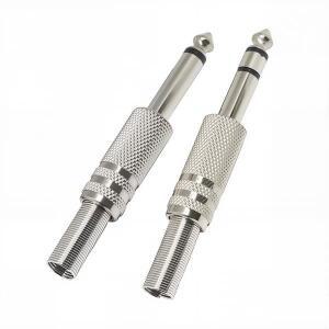 5pcs 6.35mm/6.5mm 2극 모노 앰프 플러그 6.35 스테레오 금속 마이크 잭 오디오 커넥터 KTV 용