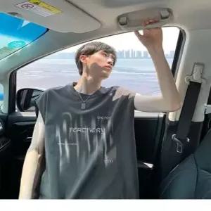 원더우면 남친 면 캐주얼 여름 민소매 나시 레터링 티 트렌드 커플 셔츠 OPH2
