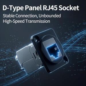 D형 패널 마운트 RJ45 소켓 산업용 인클로저 서버 랙 월 박스 배선용 CAT5e / CAT6 이더넷 네트워크 커넥
