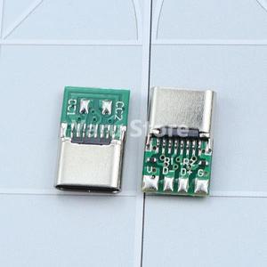USB 3.1 C타입 잭 커넥터 16핀 암커넥터 리셉터클 어댑터 납땜 케이블 6개 접점 cc1 cc2 5.1K