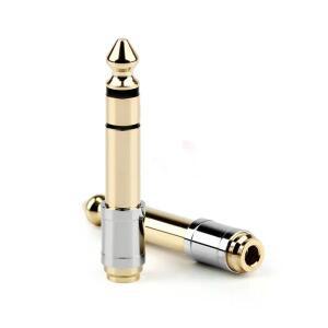 6.35mm 3.5mm로 변환 컨버터 1/4인치수 잭 헤드폰 오디오 어댑터 마이크 커넥터 스테레오 플러그