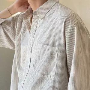 샤오원샵 남친 캐주얼 긴팔 스트라이프 체크 논스톱 셔츠 시크 코트 봄가을 키작남 꾹3