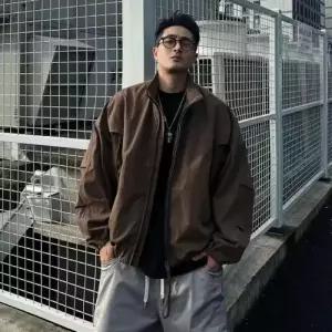 코아픽샵 남사친 캐주얼 빈티지 키작남 쇼트 가오리 바람막이 재킷 코트 차이나 야상 야상사파리 봄가을 꾹3