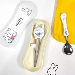 [텐바이텐]미피 캐릭터 어린이 스텐 수저 교정용젓가락 수저통 세트 유아 스푼