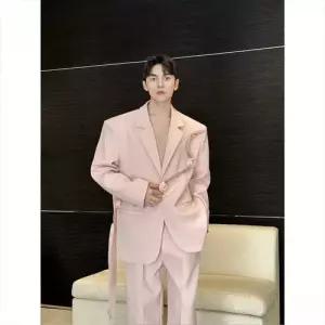 투피스 남사친 정장세트 아티스트 드레스 장미꽃 입체 세트 정장 장식 무대쇼 원픽1
