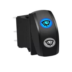 와이퍼 1 및 로커 스위치 7핀 DPDT 켜기 파란색 LED 3단계 방수 기능으로 12V 해상 보트 차량 액세서리