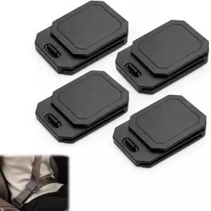 4Pc 안전벨트 컴포트 패드 클립 웨빙용 어깨 및 목 릴 미끄럼 방지 스냅 디자인 대부분의 자동차 모델에