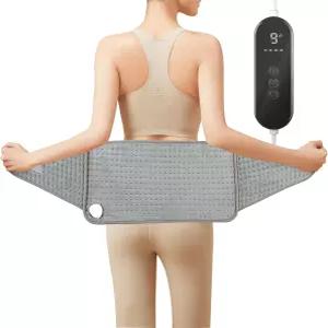 허리 를 위한 AAYAY 온열 패드 12 X24 +24 조절 가능한 스트랩 감김 생리통용 4단계 타이머 9개 노인 및