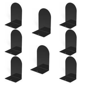 룰론폰 8 북엔드 책꽂이 선반용 금속 학교 도서관 데스크톱 정리함용 블랙북엔드