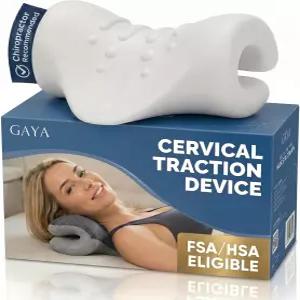 목 스트레칭기 FSA 또는 HSA 자격 세척 가능한 슬리브가 있는 경추 견인 장치 긴장성 두통 경직 TMJ 어깨