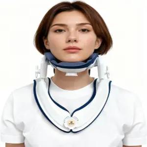 경추 견인 장치 목 지지용 경량 및 조절 가능한 스트레칭기 가정용 긴장 흰색