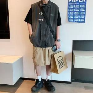 청 남사친 출근룩 패딩조끼 조끼 항공기 버클 스타일 민소매 자켓 인기5