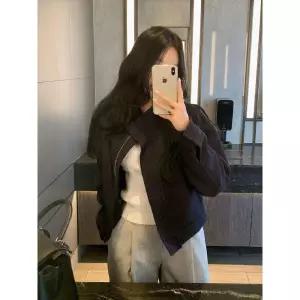 밴널스샵 여자 모직 잠바 점퍼 톱 야구 지퍼 반코트 HO3