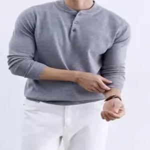 룽나루 남성용 니트 춘추 캐주얼 라운드넥 라운드 긴팔 HO3