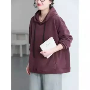 EAMT 여자 봄 캐주얼 맨투맨 폴라폴리스 후드 슬림핏 도톰한 보온 상의 EUNG1