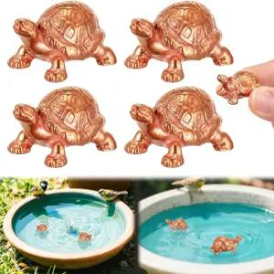 Moxweyeni 4Pcs 미니 거북이 모양 구리 목욕 디스크 장식 황동 새 정화 클리너 싱글 0.6온스 무게의 야외