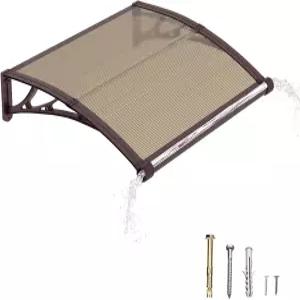도어 입구용 차양 40 x 48인치 배수 및 ABS 브래킷이 있는 외부 캐노피 윈도우 폴리카보네이트 커버 파티오