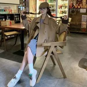 헐크 여사친 하프 코트 고급 칼라 봄가을 트렌치 KKE3