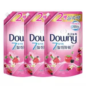 다우니 고농축 섬유유연제 베리베리와 바닐라 (목련과베리) 1.6L 리필용 3개