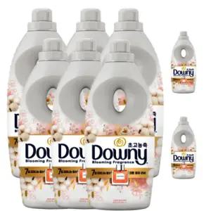 다우니 고농축 섬유유연제 코튼 퓨어러브 1L 6개+400mL 증정(향 랜덤)