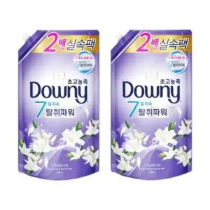 다우니 고농축 섬유유연제 화이트티와 릴리 1.6L 리필용 2개