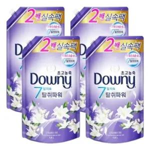다우니 고농축 섬유유연제 화이트티와 릴리 1.6L 리필용 4개