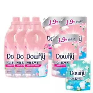 다우니 실내건조 플로럴 블로썸 세트 (1L 3개 + 1.35L 리필 3개) + 실내건조 프레시클린 200ml 1개 증정