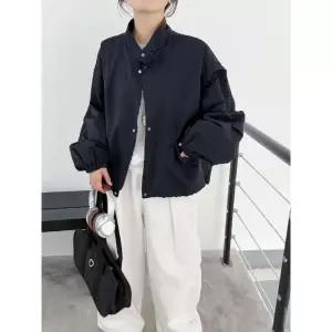 루타꽁몰 여성용 캐주얼 가을 학야상 재킷 아우터 점퍼 스탠드 테일러드 긴팔 칼라 HO3