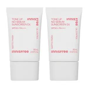 이니스프리 톤업 노세범 선스크린 EX SPF50+ PA++++ 60ml 2개