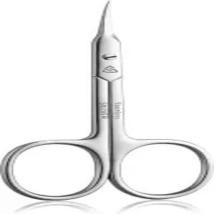 SILVER 큐티클 가위 커브드 블레이드 - 수염 코털 속눈썹 콧수염을 위한 초미세 뾰족한 팁 전문 매니큐어