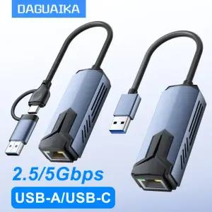 5Gbps 5000M 유선 USB 네트워크 카드 어댑터 타입 C - RJ45 LAN 이더넷 컨버터 허브 노트북용 윈도우 11