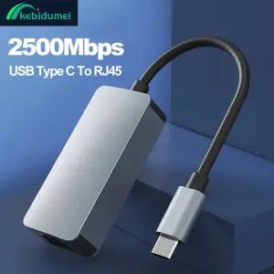 케비두메이 2500Mbps USB C타입 이더넷 - RJ45 2.5G 3.0 유선 어댑터 컨버터 LAN 네트워크 허브 맥 PC