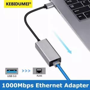 PC 노트북 데스크탑용 유선 네트워크 카드 기가비트 랜 인터넷 케이블 이더넷 어댑터 USB 3.0 C타입 RJ45