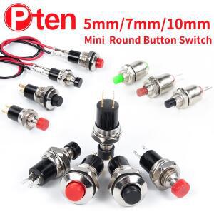 5PCS 미니 소형 라운드 5mm7mm10mm 자동 잠금순간 푸시 버튼 스위치 FBS-110 1NO1NC 검정색 빨간색 녹색 0.