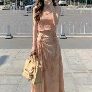셔링포인트 여리핏 슬리브리스셋업 피치얼투피스